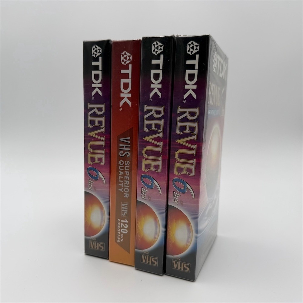 Unbranded‎ Revue T-120 VHS Blank Video Tapes 6 Hour EP Lot of 4 Premium Quality